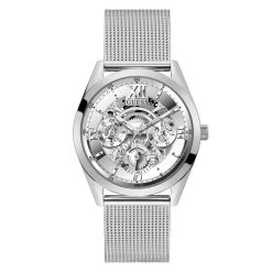 Mens Guess Stainless Steel Case And Mesh Strap Watch - GW0368G1