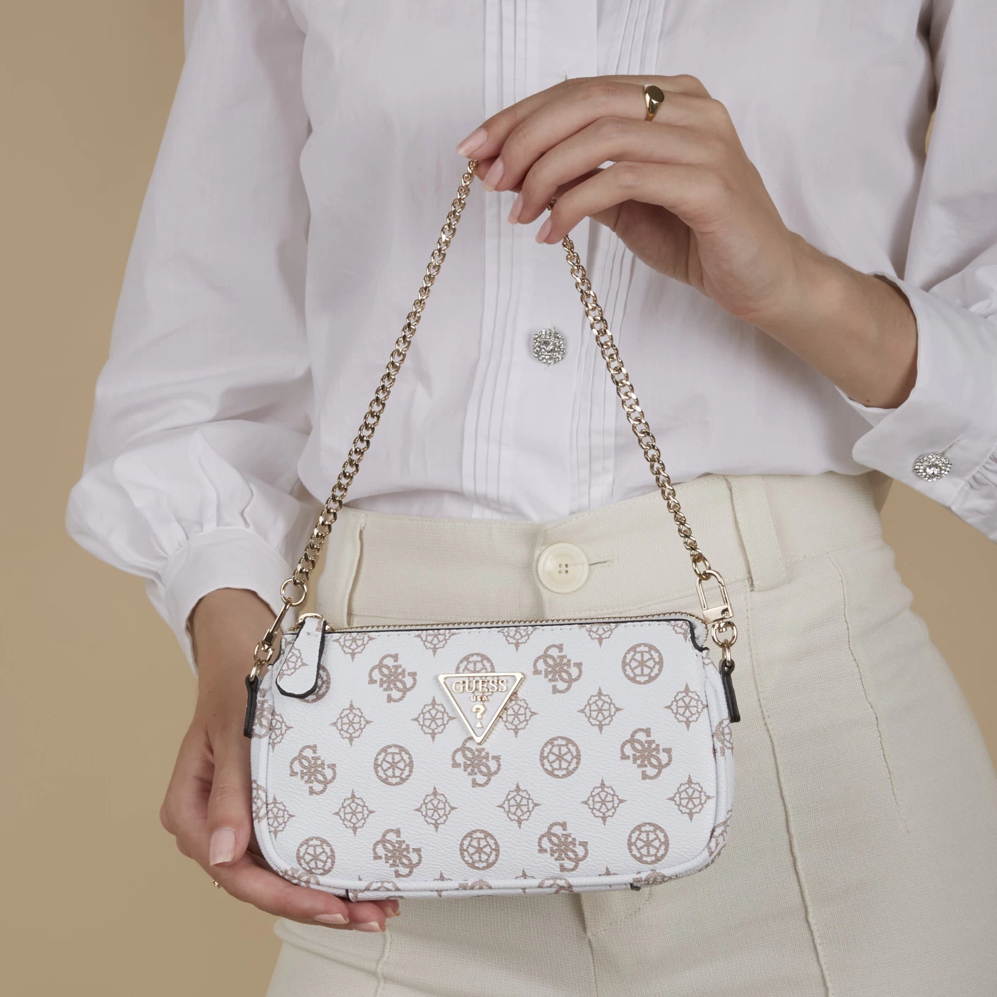 GUESS Noelle Witte Handtas HWPT78-79710-WLO - Image 3