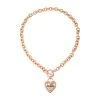 Guess White 17in. Gold IG Crystal Heart Pendant Necklace