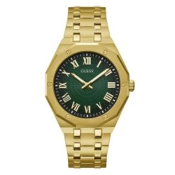 Mens Guess Gold Octagonal Case Watch - GW0575G2