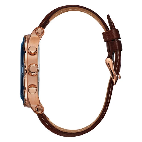 Mens Guess Leather Strap Chronograph Watch - U0673G3 - Image 2