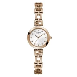 Womens Guess Rose Gold Chain-Like Bracelet Watch - GW0549L3