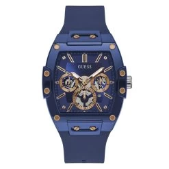 Mens Guess Blue Silicone Strap Watch - GW0203G7