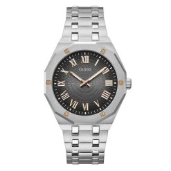 Mens Guess Silver Octagonal Case Watch - GW0575G1