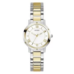 Guess Silver/Gold-Tone White Dial Watch - GW0404L2