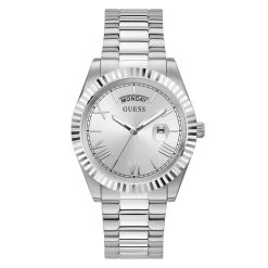Mens Guess Silver-Tone Stainless Steel Watch - GW0265G6