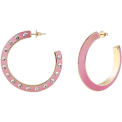 Guess Don’t Lie Hoops Earrings - Gold/Pink/Transparent