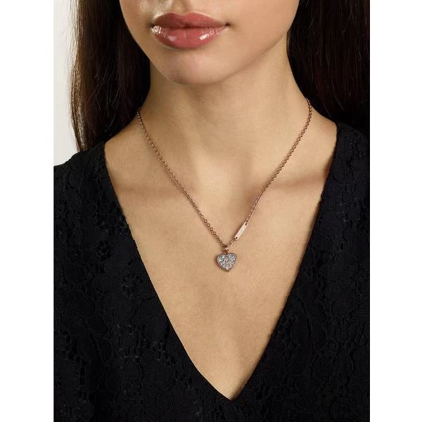 Guess G Heart Necklace - Rose Gold/Transparent - Image 2