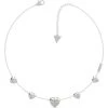 Guess Lovers 16-18'' Multi Heart Chain Silver Necklace