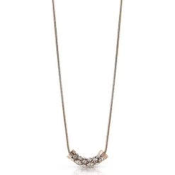Guess Rose Plated Swarovski Charm Necklace UBN28055