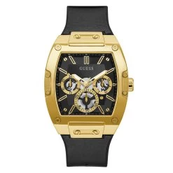 Mens Guess Gold-Tone Flex Strap Gold-Tone/Black Watch - GW0202G1