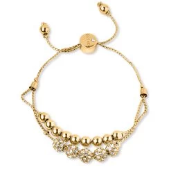 Guess Pave Beaded Double Row Slider Bracelet