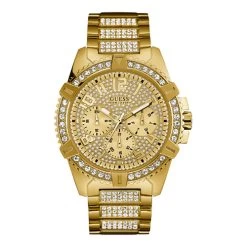 Mens Guess Gold-Tone Multi-Function Watch - U0799G2