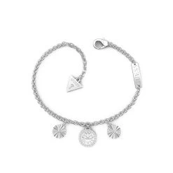 GUESS Lotus Silver Coloured Bracelet JUBB01347JWRHS (Length: 14.60 - 18.40 Cm)