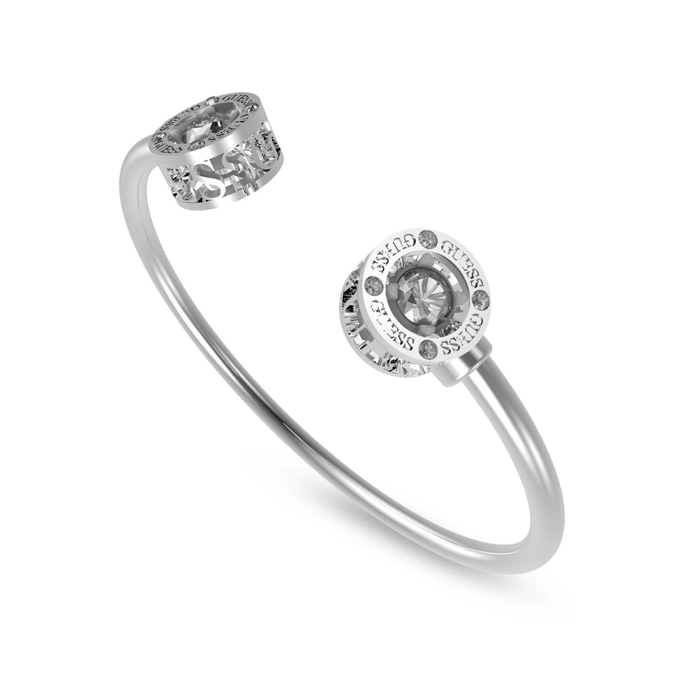 GUESS Solitaire Silver Coloured Bangle JUBB01461JWRHS