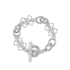 GUESS 4G Status Silver Coloured Bracelet JUBB01474JWRHS (Length: 14.60 - 18.40 Cm)